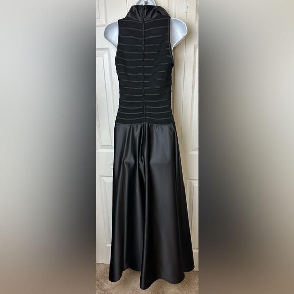 New TADASHI SHOJI Black Evening Gown Black Tie Party Maxi Collared Formal Wear - Picture 8 of 12